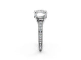 Silver Three-Stone Princess Diamond Milgrain Pave Band with Prong Setting 2