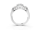 Silver Three-Stone Princess and Princess Cut Diamond Ring with Channel Band and Four-Prong Setting_19