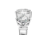 Silver Three-Stone Princess and Princess Cut Diamond Ring with Channel Band and Four-Prong Setting_21