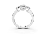 Silver Three-Stone Radiant Cut Diamond Ring with Channel Set Band and Four-Prong Setting_24
