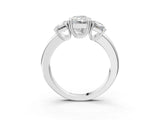 Silver Three-Stone Radiant Cut Diamond Ring with Channel Set Band and Four-Prong Setting_3