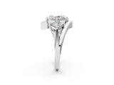 Silver Three-Stone Radiant Cut Tension Band Ring with Four-Prong Setting_14