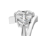 Silver Three-Stone Radiant Cut Tension Band Ring with Four-Prong Setting_17