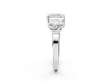 Silver Three-Stone Radiant and Princess Cut Diamond Ring with Channel Band and Four-Prong Setting_18