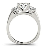 Silver Three-Stone Round Brilliant Diamond Ring with Channel Setting and Silver Band 2