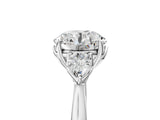 Silver Three-Stone Round Cut Diamond Ring with Pear  Side Stones in Four-Prong Setting_33