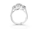 Silver Three-Stone Round Cut Solitaire Ring with Classic Band and Prong Setting_17