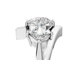 Silver Three-Stone Round Cut Tension Band Ring with Four-Prong Setting_17