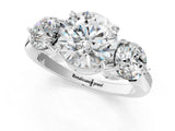 Silver Three-Stone Round Diamond Channel Set Engagement Ring with Prong Setting_12