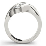 14K White Gold Three-Stone 2.55 Carat H VS1 Round Diamond Crossover Band with Channel Prong Setting