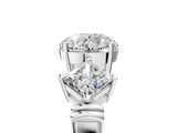 Silver Three-Stone Round and Princess Cut Diamond Ring with Channel Band and Four-Prong Setting_53