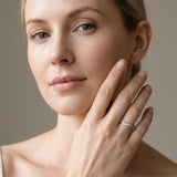 Silver Twisted Pavé Round Diamond Infinity Band