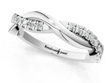 Silver Twisted Pave Round Diamond Infinity Band with Shared Prong Setting_15