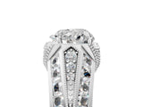 Silver Vintage Milgrain Heart Cut Diamond Split Shank Ring with Prong Setting_18