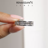 10K White Gold baguette eternity band with channel set