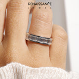 10K White Gold baguette eternity band with channel set