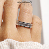 Silver baguette cut diamond eternity band with channel set_52