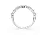 White Gold Pear & Round Diamond Wedding Band_125