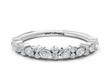 White Gold Pear & Round Diamond Wedding Band_132