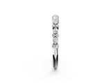White Gold Pear & Round Diamond Wedding Band_134