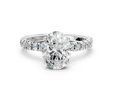 White gold 0.5 Carat Oval Cut  Pave Band Solitaire Ring with Four-Prong Setting_20