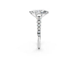 White gold 1 Carat Marquise Cut  Solitaire Ring with Cathedral Setting and Pavé Band_2