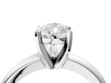 White gold 1 Carat Pear Cut  Solitaire Engagement Ring with Round Band and Four-Prong Setting_136