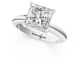 White gold 1 Carat Princess Cut  Solitaire Engagement Ring with Round Band and Four-Prong Setting_121