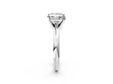 White gold 1 Carat Princess Cut  Solitaire Engagement Ring with Round Band and Four-Prong Setting_122