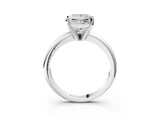White gold 1 Carat Princess Cut  Solitaire Engagement Ring with Round Band and Four-Prong Setting_123