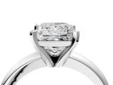 White gold 1 Carat Princess Cut  Solitaire Engagement Ring with Round Band and Four-Prong Setting_124