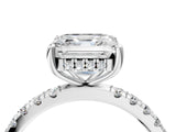 White gold 1.5 Carat Asscher Cut  Pave Band Solitaire Ring with Four-Prong Setting_4