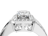 White gold 1.5 Carat Emerald Cut Halo  Ring with Split Shank and Four-Prong Setting_4