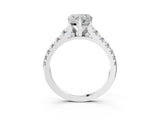 White gold 1.5 Carat Heart Cut  Solitaire Ring with Cathedral Setting and Pavé Band_3