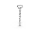 White gold 1.5 Carat Radiant Cut Diamond Ring with Marquise and Round  Side Stones and Four-Prong Setting_26