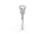 White gold 1.5 Carat Three-Stone Asscher Cut Diamond Ring with Round  Pavé Band and Prong Setting_50