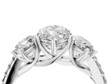 White gold 1.5 Carat Three-Stone Marquise Cut  Ring with Pavé Band and Prong Setting_4