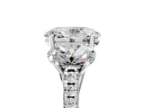 White gold 1.5 Carat Three-Stone Oval Cut  Ring with Pavé Band and Prong Setting_5
