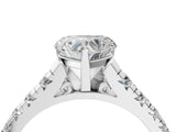 White gold 10 Carat Heart Cut  Solitaire Ring with Cathedral Setting and Pavé Band_4