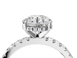 White gold 10 Carat Round Cut Diamond Solitaire Ring with Round  Pavé Band and Four-Prong Setting_40