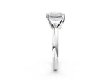 White gold 2 Carat Emerald Cut  Solitaire Engagement Ring with Round Band and Four-Prong Setting_146