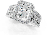 White gold 2 Carat Pear Cut Halo  Ring with Split Shank and Four-Prong Setting_1