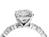 White gold 2 Carat Princess Cut Diamond Ring with Marquise and Round  Side Stones and Four-Prong Setting_35