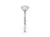 White gold 2 Carat Radiant Cut  Solitaire Ring with Pave Band and Four Prong Setting_14