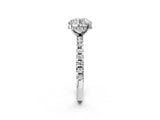 White gold 2 Carat Round Cut Diamond Solitaire Ring with Round  Pavé Band and Four-Prong Setting_62