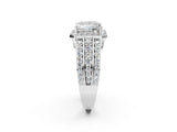 White gold 2.5 Carat Princess Cut Halo  Ring with Split Shank and Four-Prong Setting_2