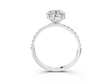 White gold 2.5 Carat Round Cut  Solitaire Ring with Pave Band and Four Prong Setting_15