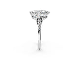 White gold 2.5 Carat Three-Stone Marquise Cut  Ring with Pavé Band and Prong Setting_2