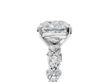 White gold 3 Carat Cushion Cut  Solitaire with Side Stones, Pave Band, Four-Prong Setting_17