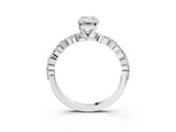 White gold 3 Carat Emerald Cut Diamond Ring with Marquise and Round  Side Stones and Four-Prong Setting_27